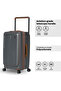 Wide Handle Luggage | Trunk model | Fashion Large Capacity USB Port-GREY - 3