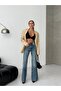 High Waist 100% Cotton Wide Leg Denim Trousers - Premium Jean
