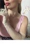 Tall White Polka Dot Adult Tulle Gloves Bridal Tulle Gloves 55 cm - 5