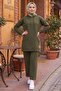 Double Pocket Hooded Double Suit 1668 - Green - 2