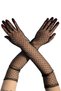Long Size Black Polka Dot Black Color Adult Tulle Gloves 55 cm - 2