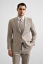 Beige Slim Pointed Collar 6 Drop Suit - 7