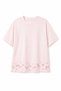 Pink Hem White Work T-Shirt