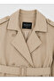 Women's Belted Epaulette Double Breasted Premium Trench Coat - 2