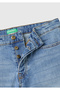 Men's Light Blue Cotton Blend Slim Fit Denim Trousers with Logo Label on the Back and Pockets - 7