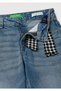 Girl's blue denim pants with scarf detail - 3