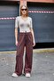 Woman's loose flowing trousers brown