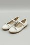 Papuç Sepeti 5102 Girls' Ballerina Shoes with Velcro & Stones, Patent Leather Ballerina Shoes - 5