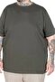 Large Size Men's T-Shirt Crew Neck Basic 20031 Khaki - 2