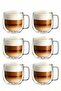 6-Piece Double Glass Double Wall Cup 400 ml Home Office Cup Double Layer Thermal Insulated Mug with Handle - 2