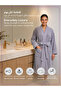 1 Pcs Unisex L Size Kimono Collar 330Gsm Microfiber Quick Absorbent Drying Robe with Belt and Pockets - 3