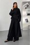 Women's Belted Kimono Tunic and Wide-Leg Pants 3-Piece Hijab Set - 4
