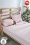 Powder Pink Elastic Sheet Set Solid Color Cotton-Pillow Case Single-Double-Full Size