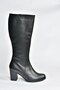 Black Genuine Leather Thick Heeled Daily Women's Boots N 555511203 - 4