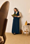 V-Neck Embroidered Gilet Navy Blue - 2