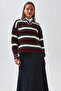 Striped Polo Sweater Burgundy - 6