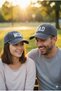 Vintage Distressed Unisex Dad / Mom Written Cotton Hat