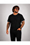 Men's Large Size Crew Neck T-Shirt with Pockets 26143 Black