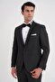 Slim Fit Double Slit Flotant Pocket Removable Satin Collar Black Groom Suit Tuxedo Suit Black 083 - 2