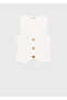 Tricotine Vest with Jewelry Buttons - 3