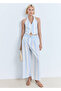 Belted Striped Culotte Trousers - 2