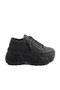 Zri̇n-156 Premium Black Lace-Up Zippered High Sole Women's Sneaker 8 cm - 3