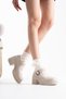 Helen Premium Women's Beige Wedge Heeled Shoes