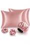 Premium Set Double Silky Satin Pillowcase Buckle and Bonnet Curly Straight Wavy Hair
