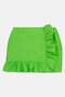 Women Solid Ruffled Mini Skirt, Green - 4