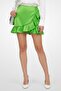 Women Solid Ruffled Mini Skirt, Green