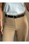 Oval Patterned Silver Buckle Model Women's Belt Waist Belt Coat Belt Dress Belt Trouser Belt