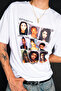 White Mugshot Printed Oversize Unisex T-Shirt