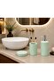 Most Preferred Model, 5-Piece Retro Metal Bathroom Set, 5 Lt Large Trash Can, Toilet Brush, Liquid Soap Dispenser, Toothbrush Holder, Solid Soap Dispenser Set - 5