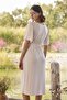 Monamise 24078 Women's Pink Maternity Maternity Nursing Featured V-Neck Half Sleeve Nightgown - 2