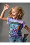 Girl's Patterned Oversize T-Shirt - 4