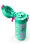 Kids Pink Water Green Cat Patterned Steel Thermos with Straw and Direct Drinking 500 ml 31806 - 3