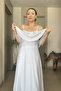 Flounced Top Adjustable Thin Strap Lined Long Dress - 4