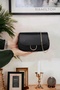 Original Women's Cross Chain Strap Soft Leather Textured Detailed Single Eye Stylish Black Shoulder Bag - 3