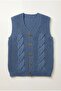 Boy's Stitch-Free Premium Knitwear Vest V-Neck Buttoned Hair Knitting Patterned - 6