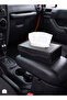 Car Tissue Box Black - Rectangular Plastic Holder Diamond Texture Front Loading - 5