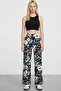 Comfortable Fit High Waist Wide-Leg Viscose Mix Women's Trousers
