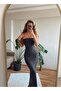 Women's Sparkling Stone Detailed Strapless Bodycon Dress - 3