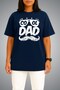 تي شيرت كبير الحجم مطبوع عليه Cool Dad على الصدر للجنسين - 2