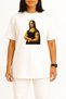 Oversized Mona Lisa Painting Muscular Fitness Chest Printed Unisex T-Shirt - 2
