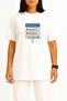 Oversized Famous Ankara Kilimaj Tabelası Unisex T-Shirt with Blue Chest Design - 2