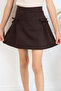 Girl's Shorts Skirt with Bow Accessories, Elastic, 8-12 Years Old, Dark Brown
