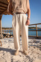 Lira Beige 100% Cotton Men's Trousers
