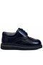 Hidra Navy Blue Patent Leather Laced Casual Baby Boy Shoes - 3
