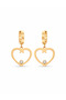 316L Steel Gold Color Heart Model Zircon Stone Detail Women's Earrings