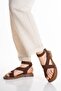 Women's Brown Suede Ankle Strap Back Buckle Flip-Flop Sandals S1536